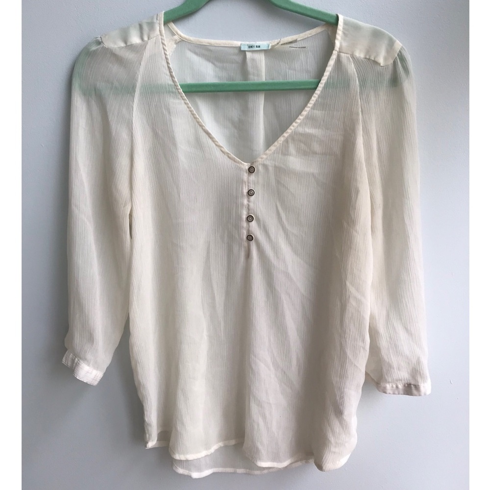 [Kimchi Blue] Sheer White Blouse
